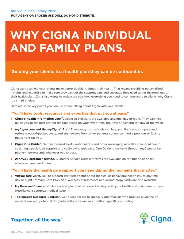 Why Cigna Individual & Family Plans?