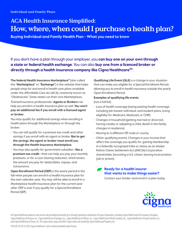 Cigna Healthcare IFP How Health Insurance Works Customer Flyer