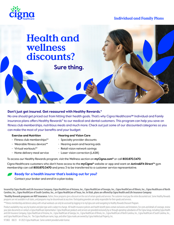 Cigna Healthcare Healthy Rewards Customer Flyer