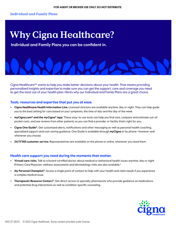 Why Cigna Healthcare Customer Flyer 2024