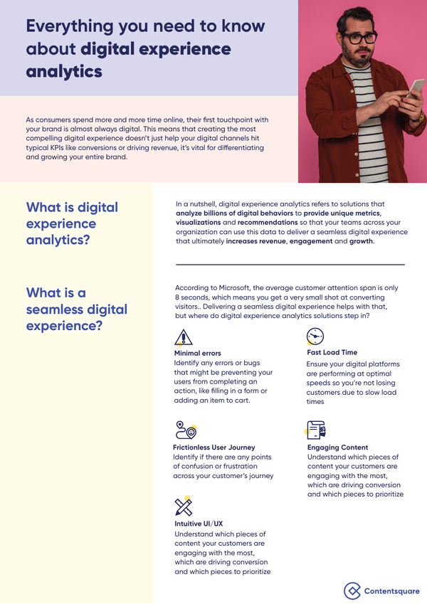 Everything you need to know about digital experience analytics One Pager