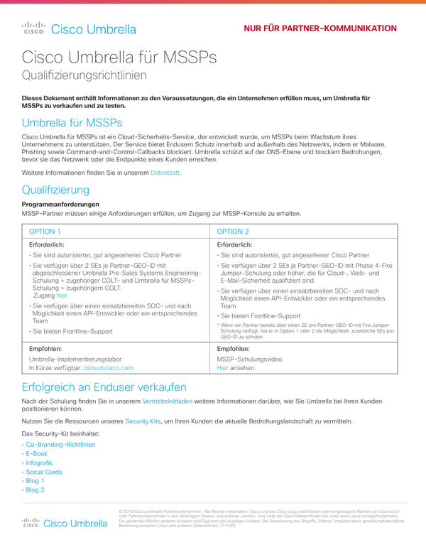 Cisco Umbrella für MSSPs