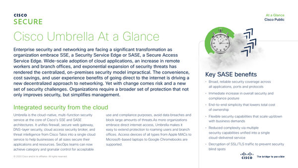 Cisco Umbrella At A Glance