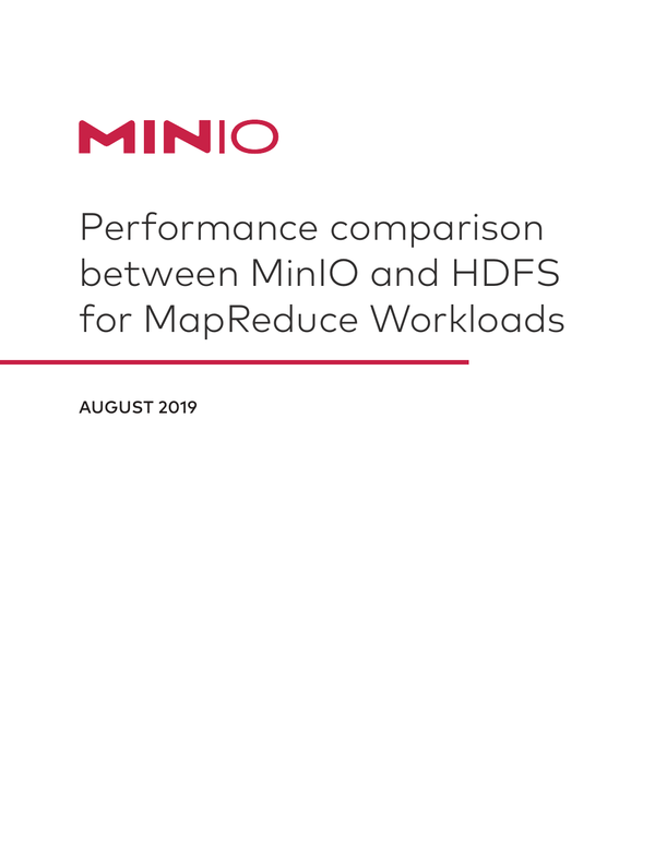 MinIO Vs HDFS Map Reduce Performance Comparison