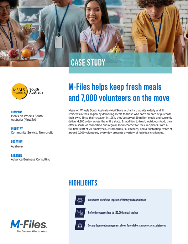 Case Study Meals On Wheels MFiles