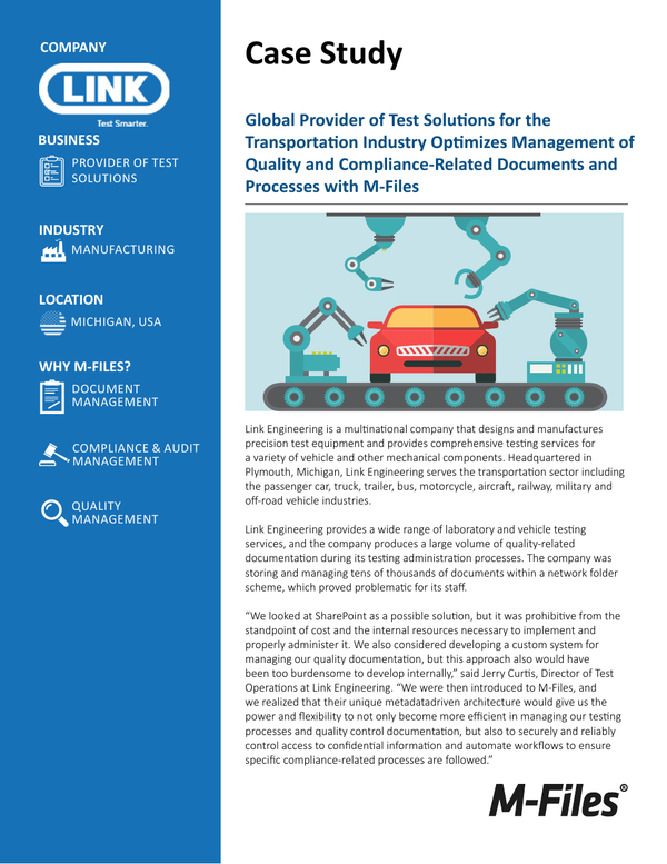 Case Study Link Engineering MFiles