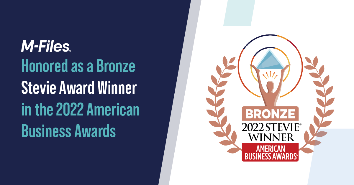 MFiles Honored as a Bronze Stevie Award Winner in the 2022 American