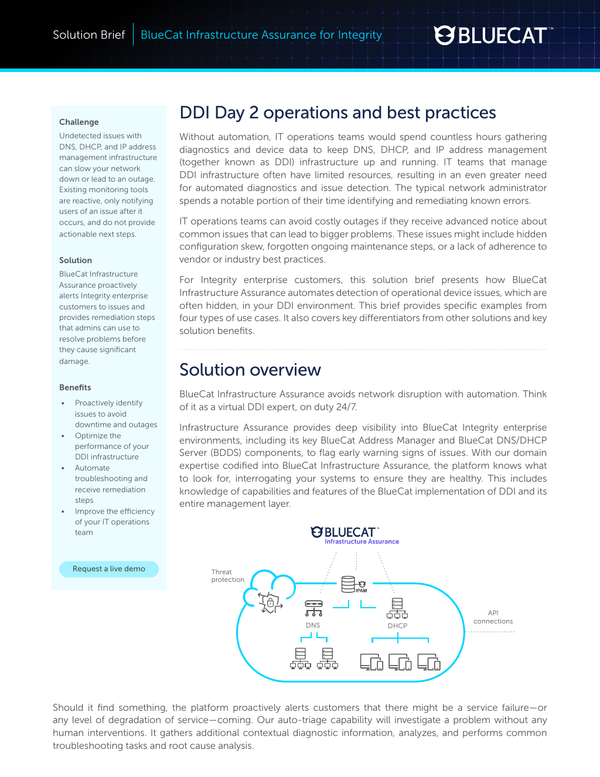 [Guide] BlueCat Infrastructure Assurance for Integrity Solution Brief