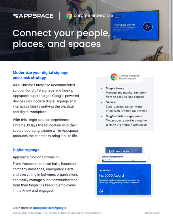 Appspace + Chrome Enterprise