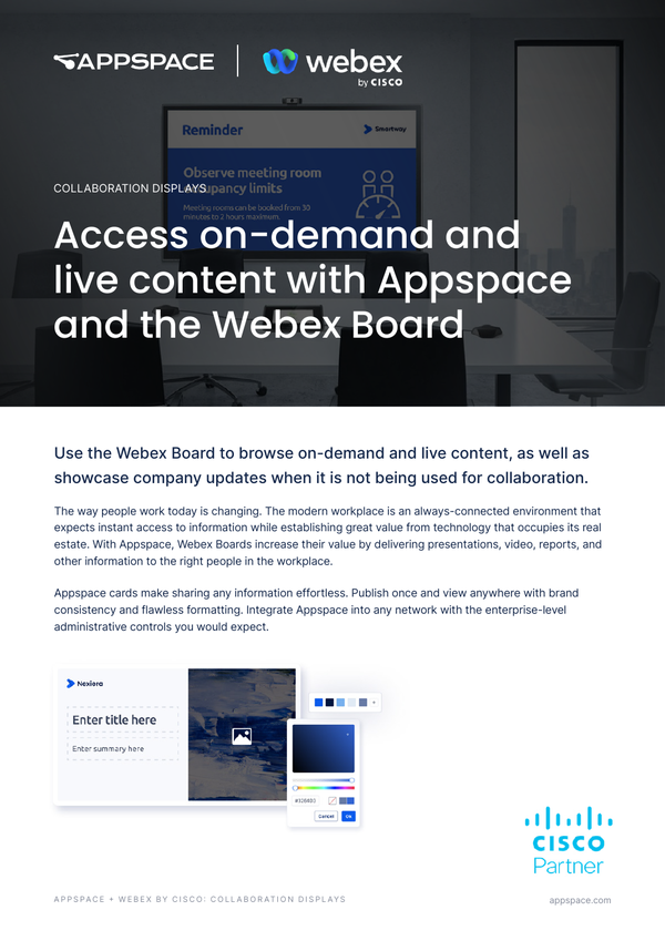 Appspace + Webex Collaboration Displays