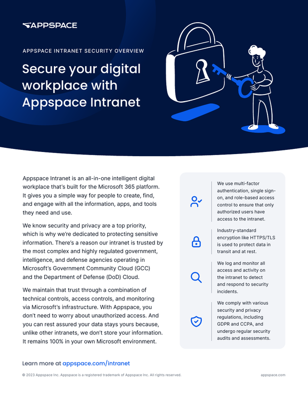 Appspace Intranet Security Overview