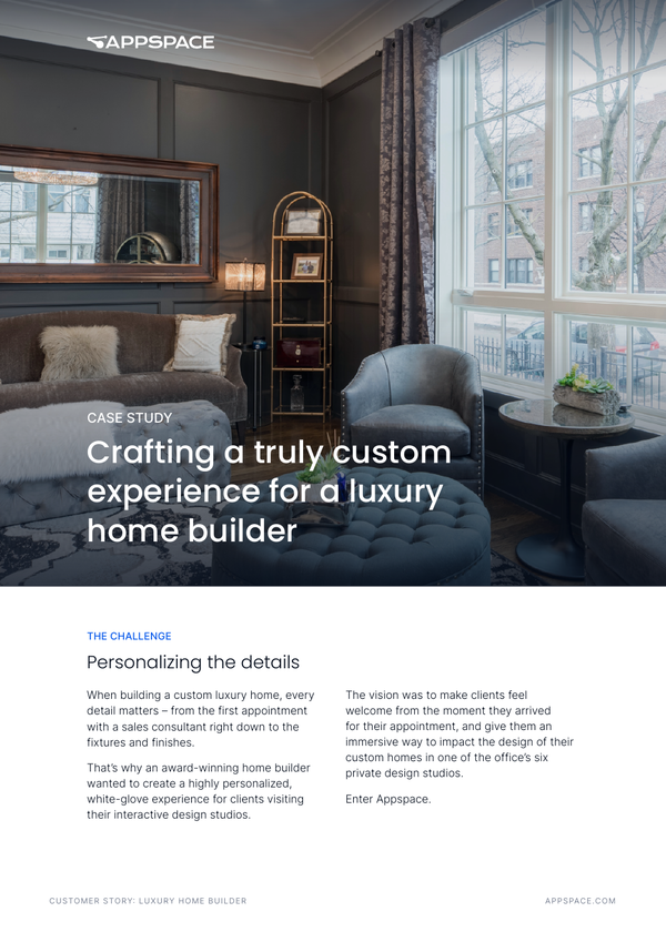 Crafting a custom experience with digital signage for a luxury home builder