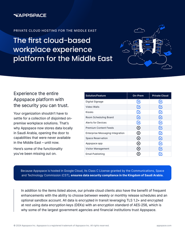 Appspace Private Cloud for Middle East