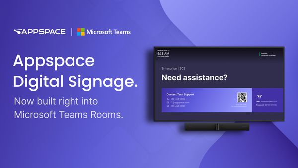 Appspace extends employee communication to every collaboration space through innovative integration with Microsoft Teams Rooms