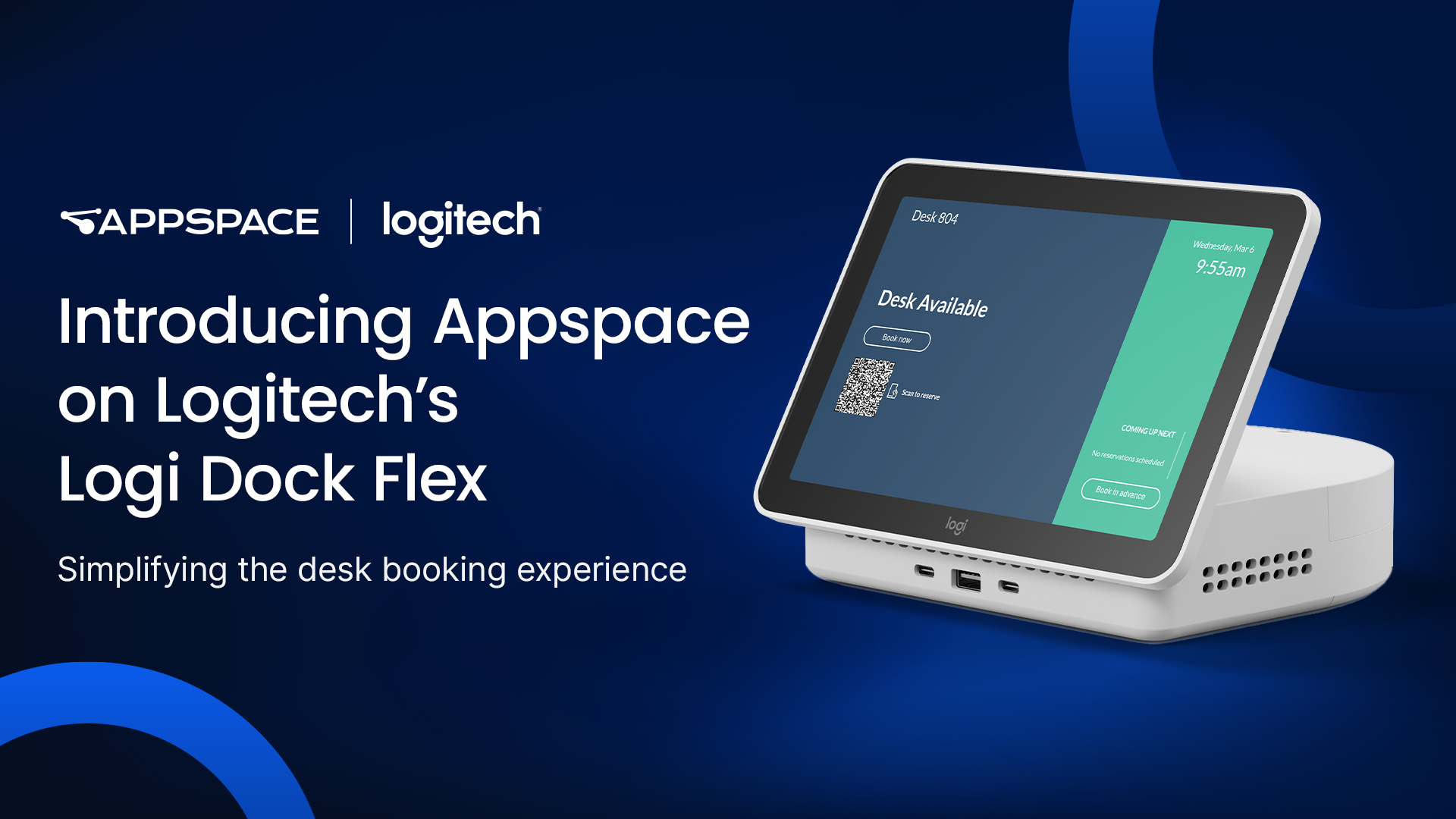 Desk booking just got easier: Appspace is now available on Logitech Logi Dock Flex