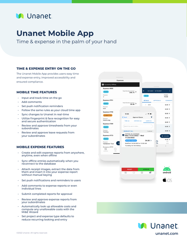 Unanet Mobile App: Time & expense in the palm of your hand