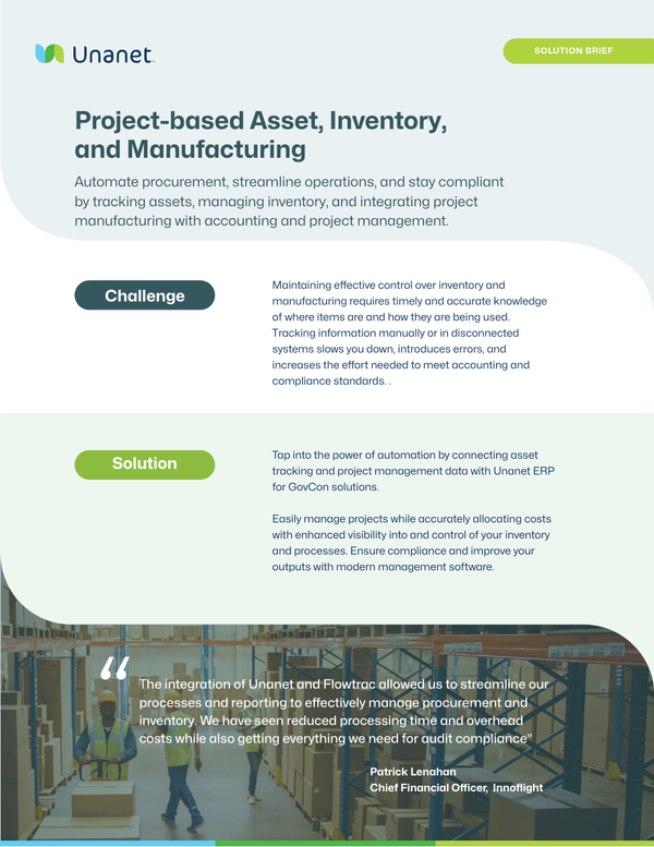 Project-based Asset, Inventory,  and Manufacturing