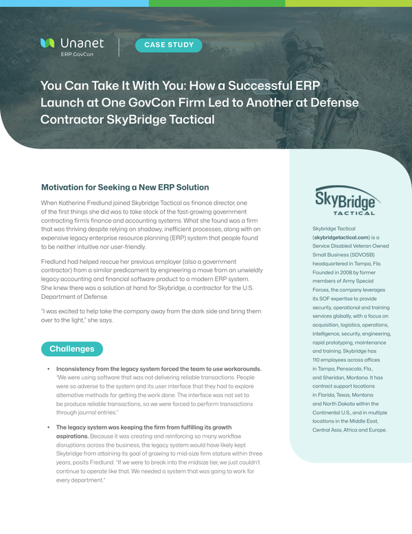 How a Successful ERP Launch at One GovCon Firm Led to Another at Defense Contractor SkyBridge Tactical