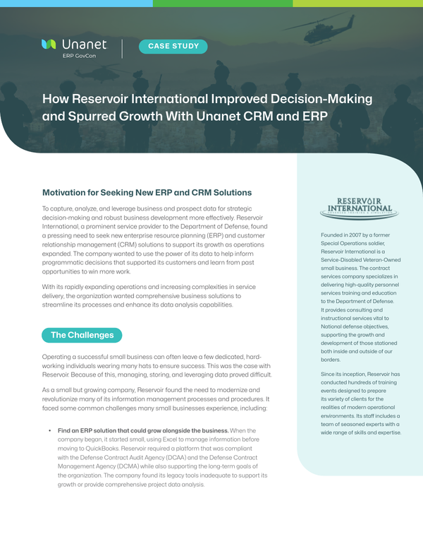 How Reservoir International Improved Decision-Making and Spurred Growth With Unanet CRM and ERP