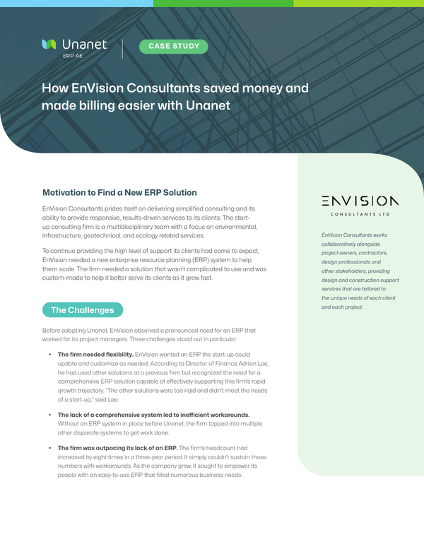 How EnVision Consultants saved money and made billing easier with Unanet