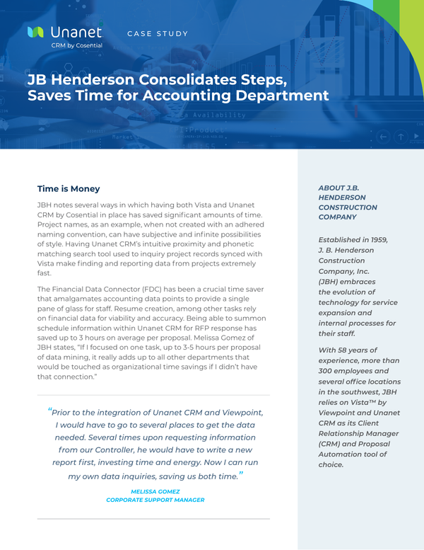 JB Henderson Consolidates Steps, Saves Time for Accounting Department