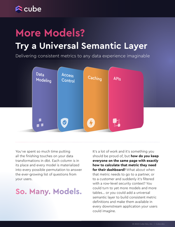 More Models?
Try a Universal Semantic Layer