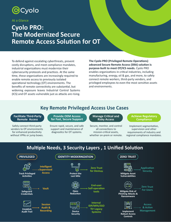 Cyolo PRO: The Modernized SRA Solution for OT