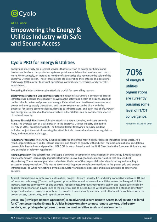 Cyolo PRO for the Energy & Utilities Industries