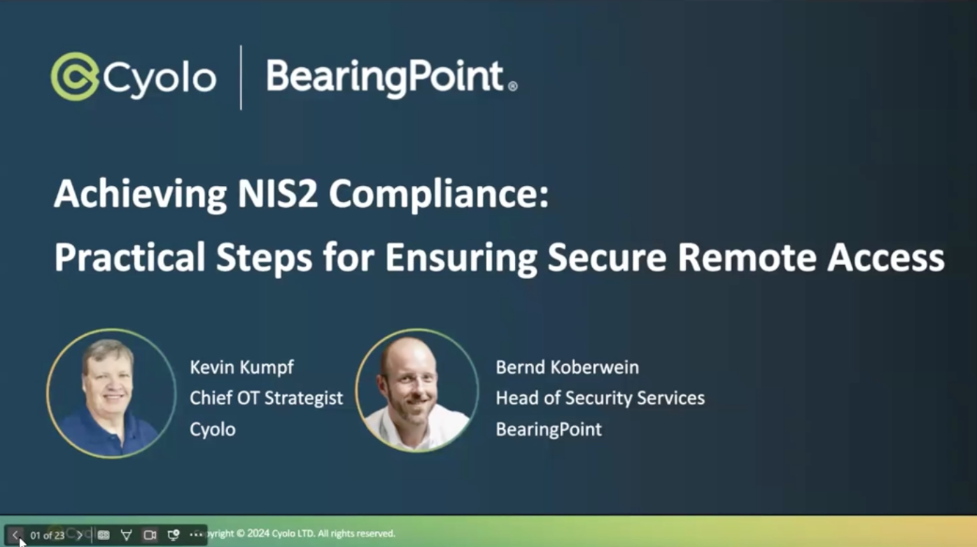 Video: Achieving NIS2 Compliance: Practical Steps for Ensuring Secure Remote Access | Cyolo