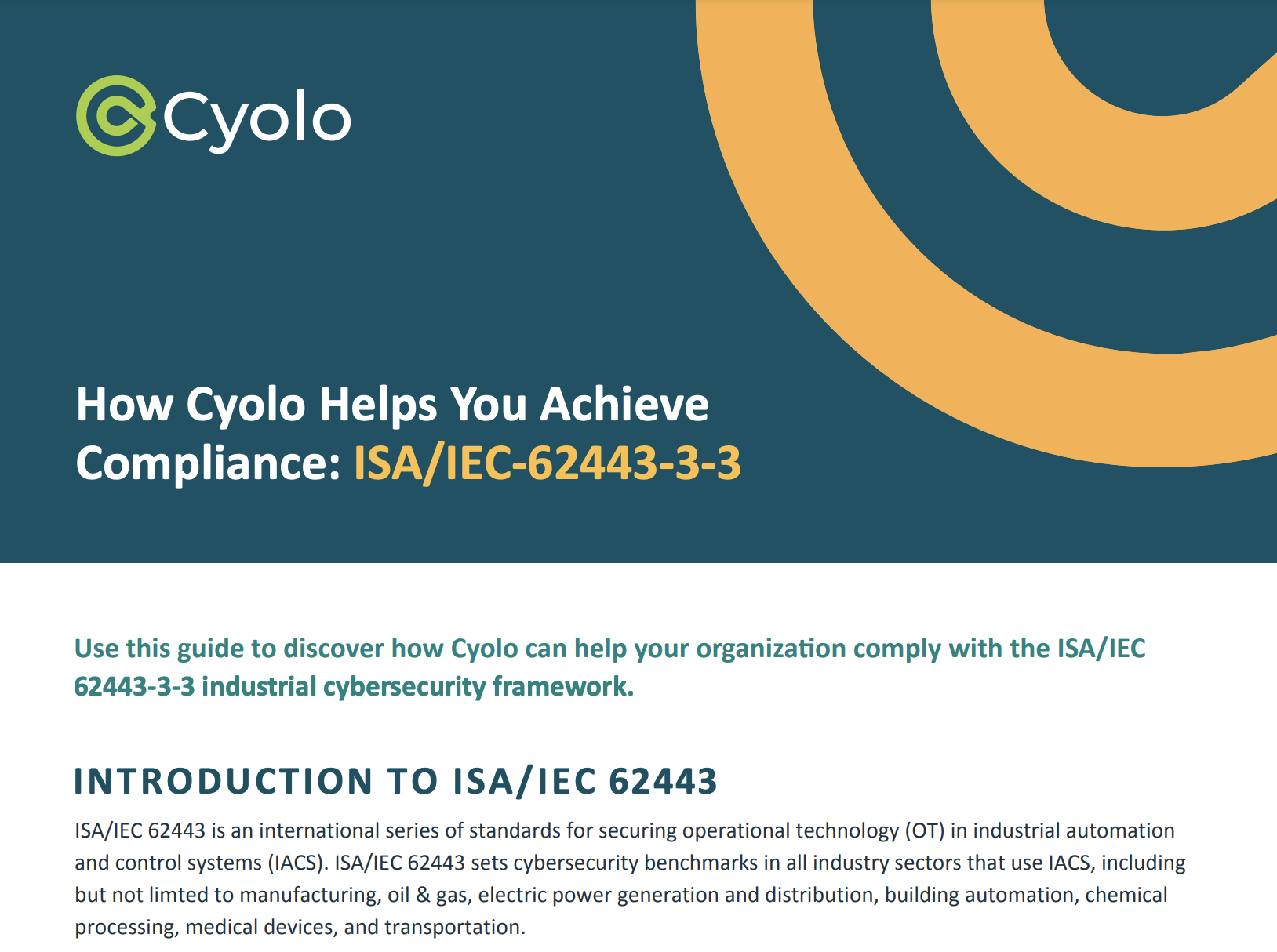 How Cyolo Helps You Achieve Compliance: ISA/IEC-62443-3-3