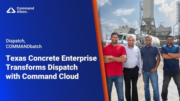 Image of owner's of Texas Concrete in front of one of their ready mix plants