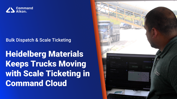 Heidelberg Materials operator using Scale Ticketing in Command Cloud to keep trucks moving at a busy Hockley plant.