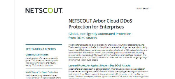 NETSCOUT Arbor Cloud DDoS Protection for Enterprises
