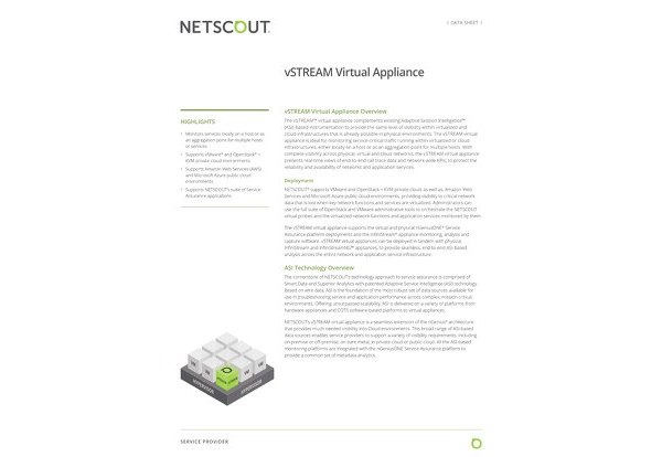 vSTREAM Virtual Appliance for Service Providers