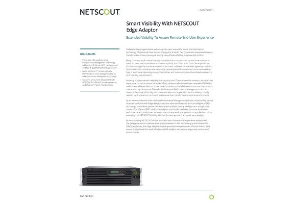 InfiniStreamNG Smart Visibility With NETSCOUT Omnis Cloud Adaptor