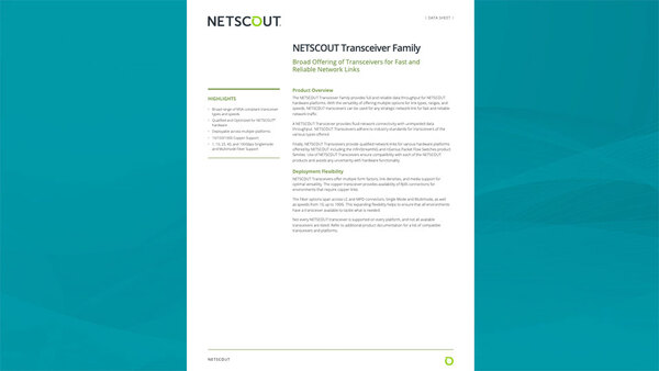 NETSCOUT Transceiver Family