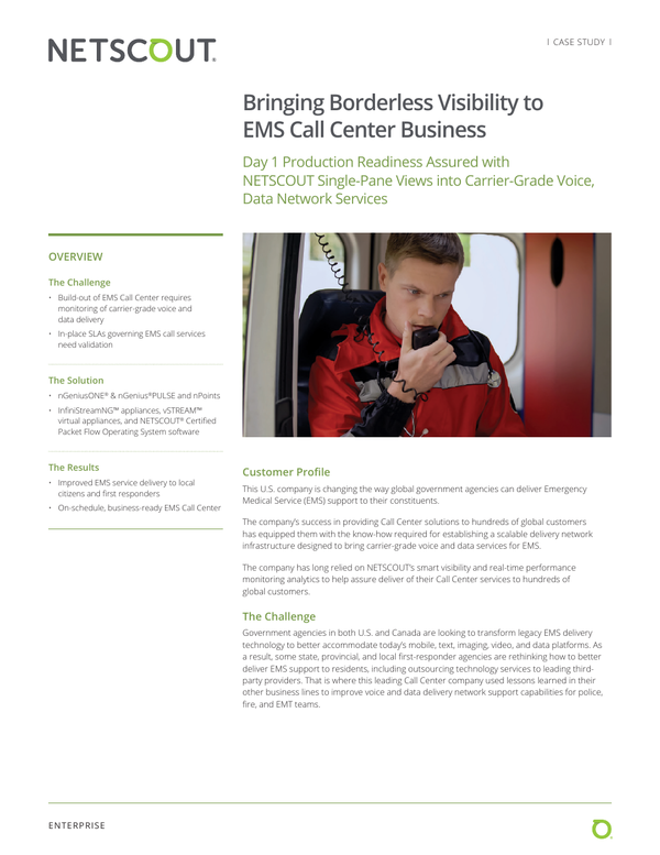 Bringing Borderless Visibility to EMS Call Center Business