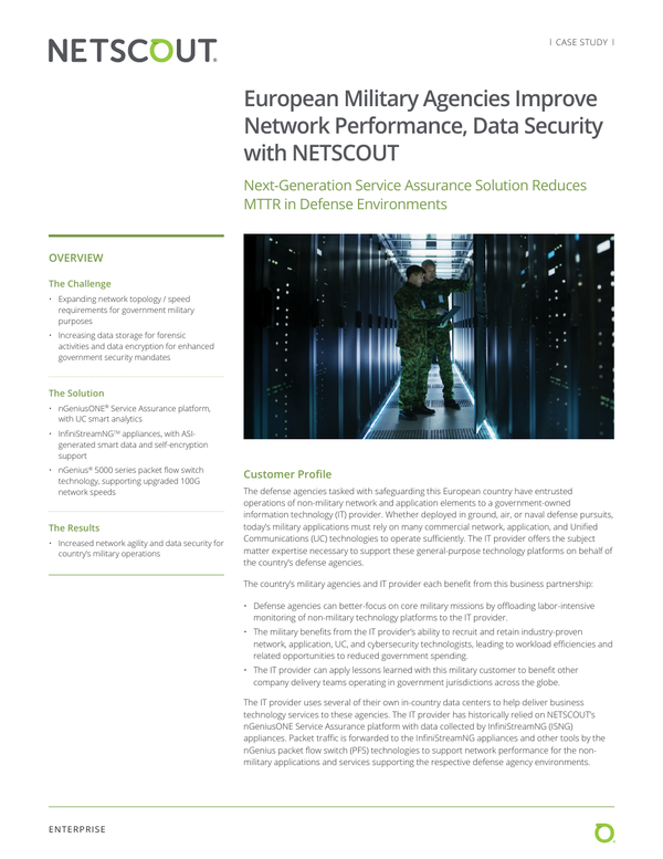 European Military Agencies Improve Network Performance, Data Security ...