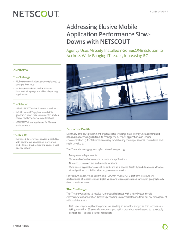 Addressing Elusive Mobile Application Performance Slow-Downs with NETSCOUT