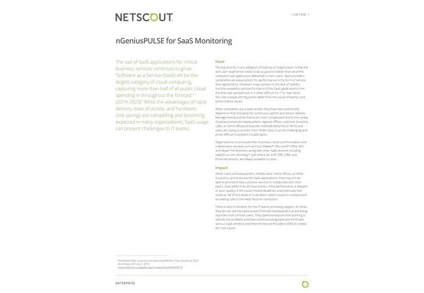 nGeniusPULSE for SaaS Monitoring