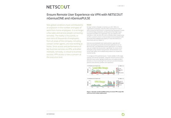 Ensure Remote User Experience via VPN with NETSCOUT nGeniusONE and ...