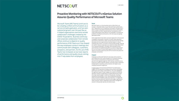 Proactive Monitoring with NETSCOUT’s nGenius Solution Assures Quality ...