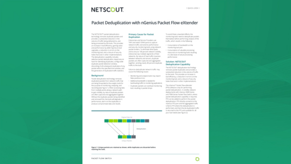 Packet Deduplication with nGenius Packet Flow eXtender