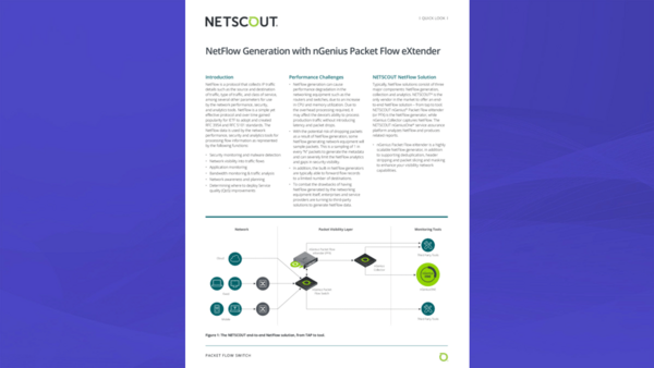 NetFlow Generation with nGenius Packet Flow eXtender