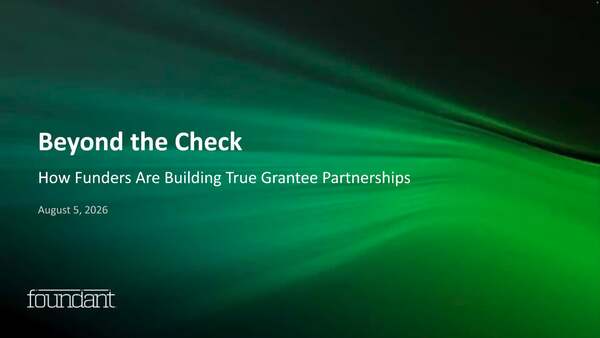 Beyond the check with a light green background and Foundant branding