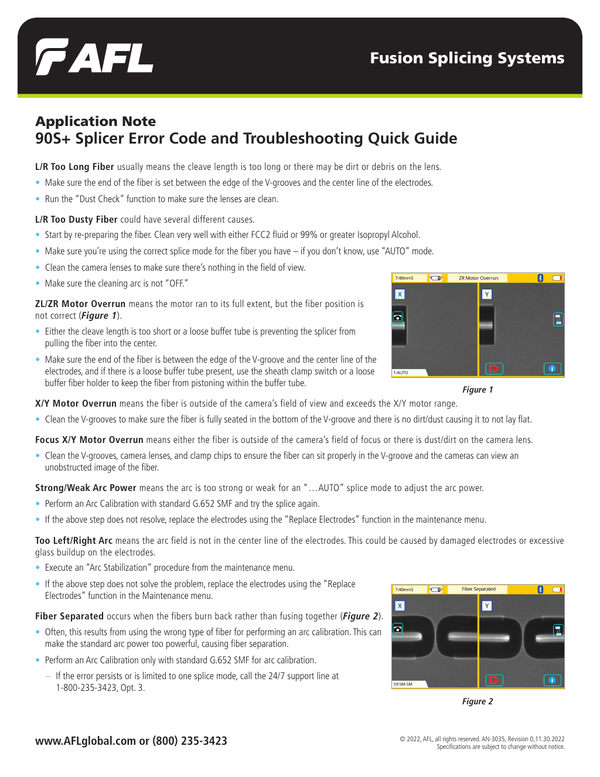 Application Note: 90S+ Error Code Troubleshooting Guide