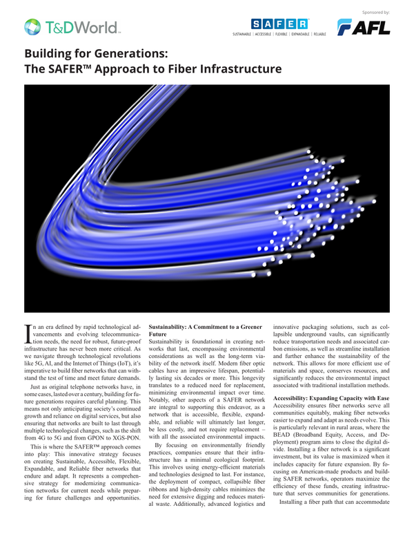 Building for Generations: The SAFER™ Approach to Fiber Infrastructure