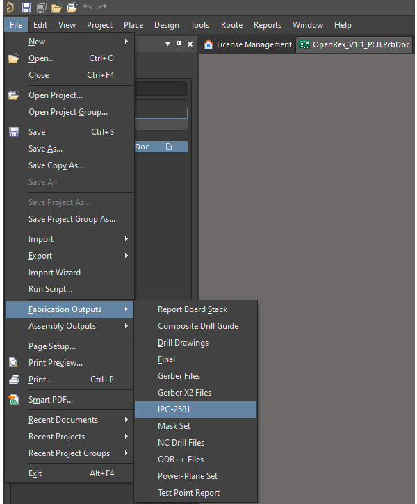Exporting Files from Altium