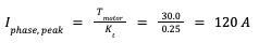 divide the total electromagnetic torque by Kt: