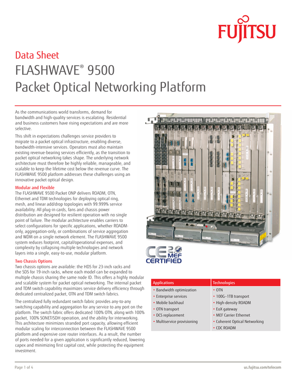 FLASHWAVE 9500 Packet Optical Networking Platform